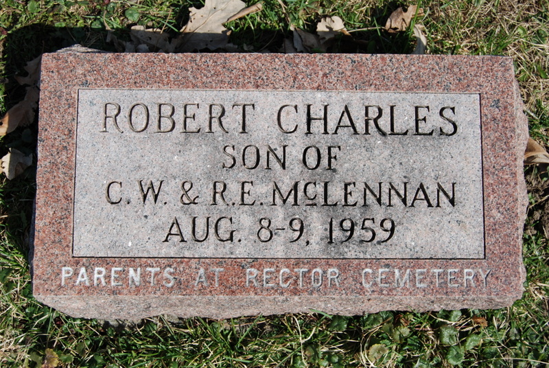 Photo of headstones/Robert Charles McLennan 1959-1959 hdstn unknown cem